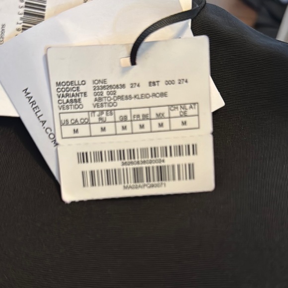 MARELLA Elegant Black Dress with Feather Details - Picture 4 of 7